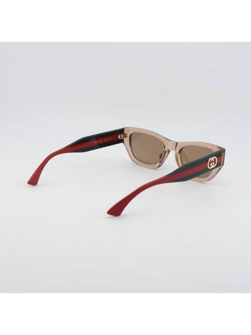 Gucci GG2116S 004 Sunglasses Transparent Brown Cat Eye Frame, Brown Lenses - Picture 9 of 11